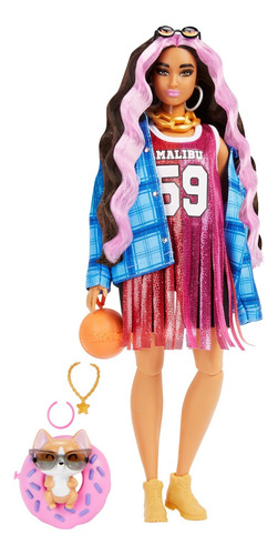 Colección Extra Barbie, Muñeca Jersey De Básquetbol Con 15 P