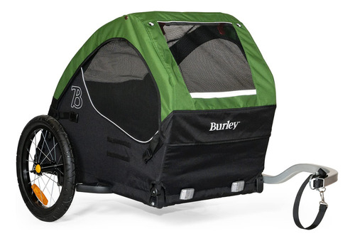 Remolque De Bici Cama Para Mascotas Cómodo Transporte Seguro Color Verde oscuro