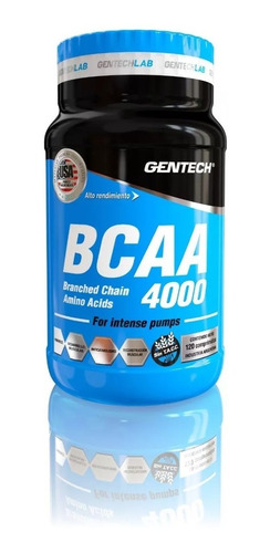Gentech Bcaa 4000 120 Tab Suplementos Aminoacidos
