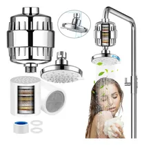 Comprar Time4buy Cabeza de Ducha Filtrado,Cabeza De Ducha Ajustable + 25 Etapas Filtro Actualizado , Con Ángulo Ajustable ,5 Modos De Pulverización De Agua , Acabado Cromado Color Plateado , Universal