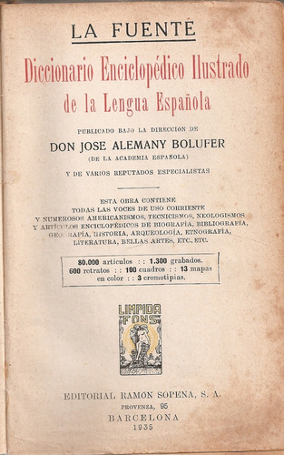 La Fuente Diccionario Lengua Española Alemany Bolufer Sopena