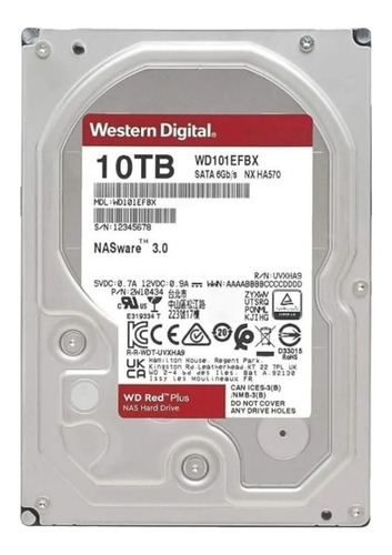 Disco duro interno Western Digital WD Red Plus WD101EFBX 10TB rojo