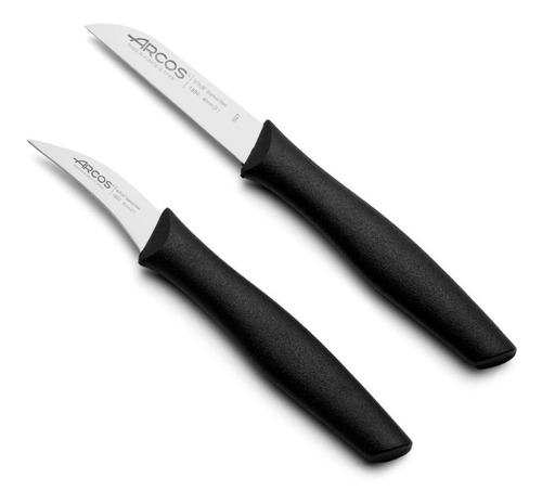 Set De 2 Cuchillos Mondadores Negro Arcos Cocina Premium 