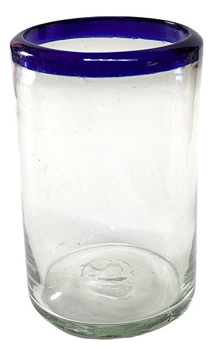 Set Jarra Y Vasos De Vidrio Artesanal Alta Calidad Azul