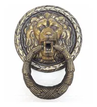 Comprar Aldaba De Bronce León Redondo  Ideal Para Puertas Y Muebles