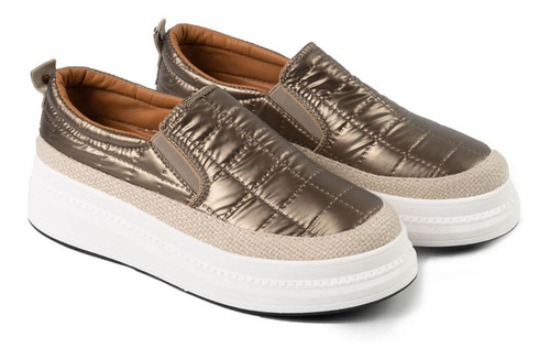 Imagen 1 de 2 de Zapatillas Mujer Zapatillas Xl Extra Large Cummey Dorado