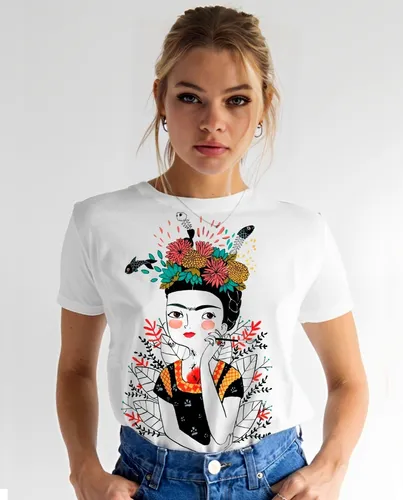 Remeras estampadas de frida kahlo sales