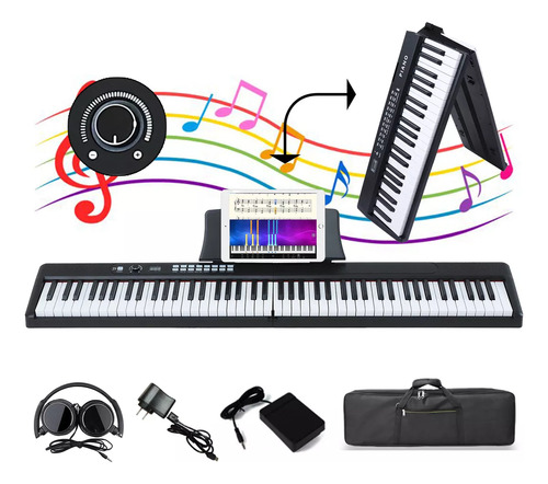 Besser Bluetooth Midi 88 Teclas Teclado Musical Piano Electrónico Negro