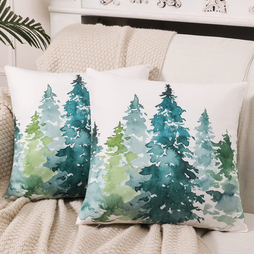 Dongchen Fundas De Almohada Decorativas Navideñas De Natur.