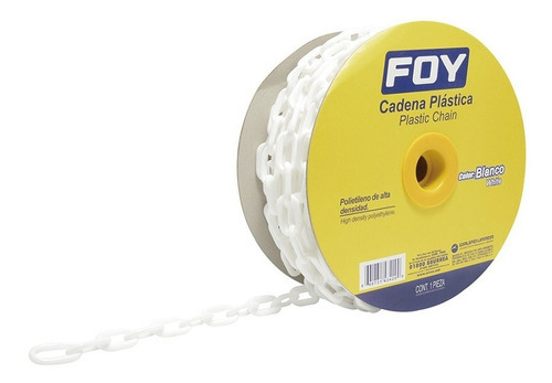 Cadena Plastica Foy 143434 Blanca 3 Mm 1/8  50m Color Blanco