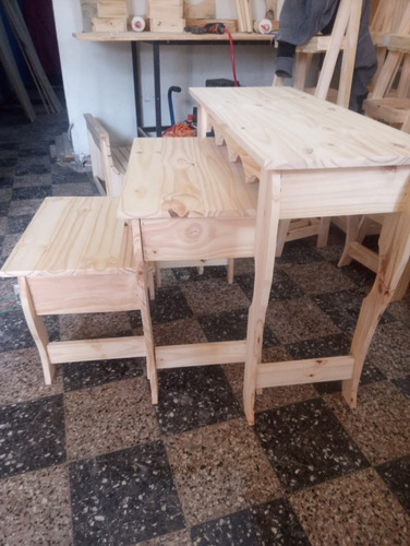 Imagen 2 de 2 de Combo Mesas Candy Bar X3 Unidades En Pino Macizo Fijas