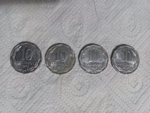 Monedas 10 Centavos Chile Año 1978 Aluminio (4x1)