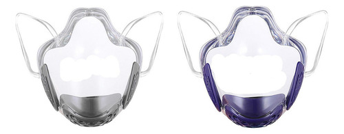 2x Mascarilla Facial Transparente Que Cubre La Boca Y La