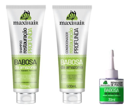 Kit Babosa Da Amazonia Maxihair Shamp+cond+rep De Pontas