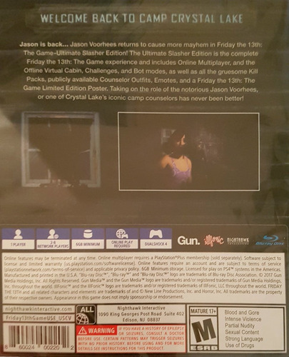 Imagen 2 de 4 de Friday The 13th:ultimate Slasher Edition Ps4 / Mipowerdstiny