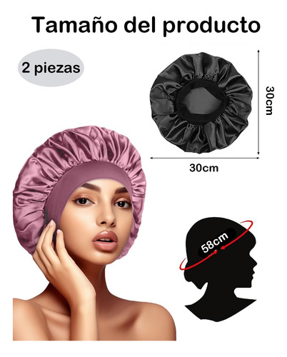 2 Piezas Gorro Para Dormir, Gorro De Seda Para Dormir,
