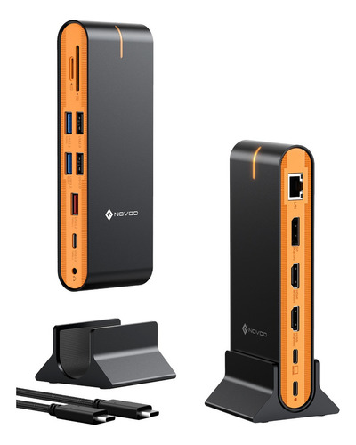 Docking Station Novoo 15 En 1 Usb 3.2 Usb C Hub 8k Dp Dock