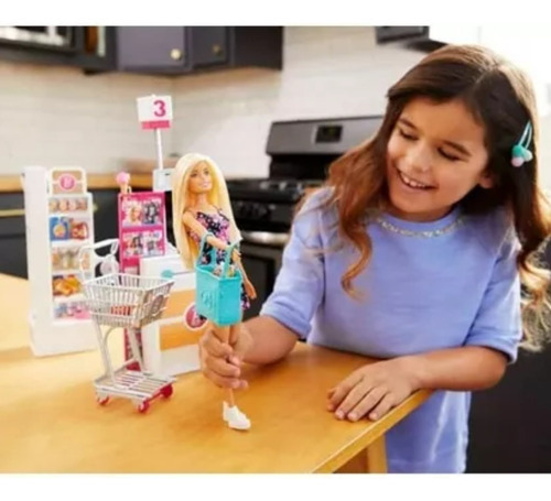 Barbie Supermercado Frp01, Muñeca Rubia 32 Cm Mattel