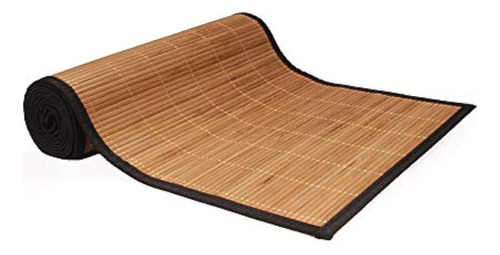 Bamboomn 1x Brand Bamboo Slat Tabla Runner Marrón Con Borde 