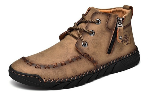 Hombres Casual Zapatos De Cuero Deportes Senderismo Botas