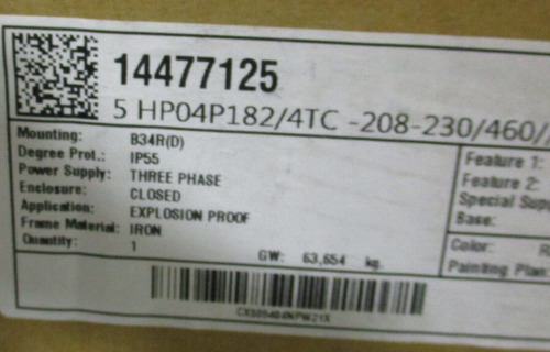 Weg W21x Severe Inverter Duty Motor 5 Hp, 1750 Rpm Cc092 Ccd