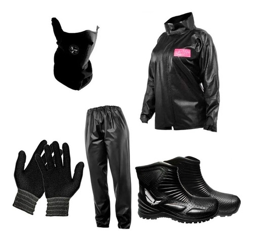 Traje Lluvia Delta Damas + Cuello + Guantes Botas Hifly