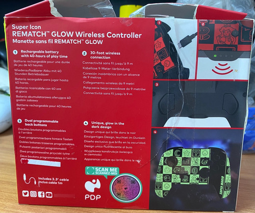 Control Inalámbrico Nintendo Switch Oled Rematch Glow Mario2 (Usado)