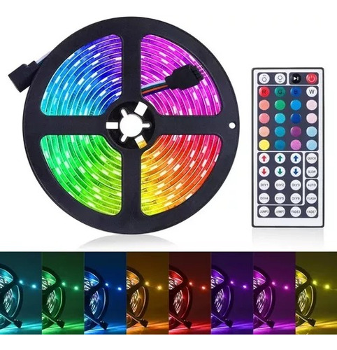 Cinta Led 5050 Rgb Multicolor Con Adaptador Y Control