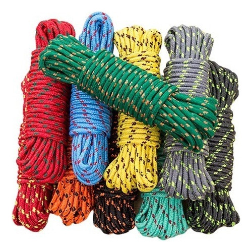 Pack 6 Cuerda Cordel Amarra Soga Multipropósito 8mm X 10 Mts