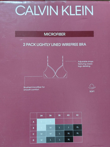 Brasier Calvin Klein 2 Piezas Lightly Lined Wirefree Bra