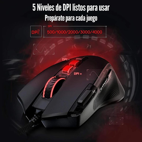 Mouse Redragon Predator M612 Wired Rgb - Negro