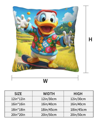 Funda De Almohada Temática Del Pato Donald2pz Algodón45*45cm