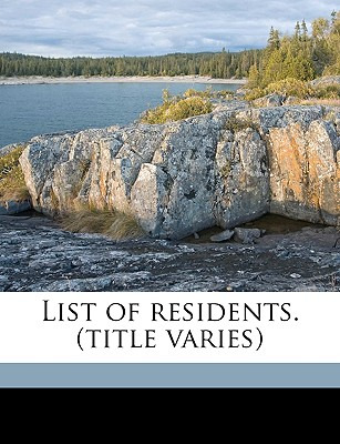 Libro List Of Residents. (title Varies) Volume 19 - Bosto...