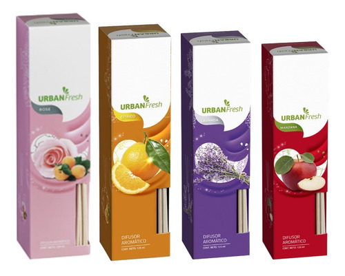 Urban Fresh Difusor Aromático Con Varillas De Bambú X 3 Und