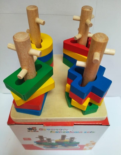 Juego Ingenio De Encastre - Madera Para Niños Artesanal !!