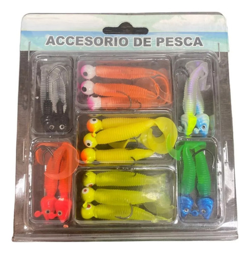 17 Señuelos Pesca Vinilos Adkar Articulos De Pesca 6g 7cm