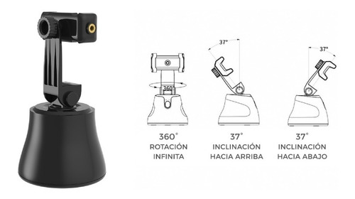 Imagen 2 de 3 de Soporte Celular Giratorio Inteligente C/ Seguimiento 360º