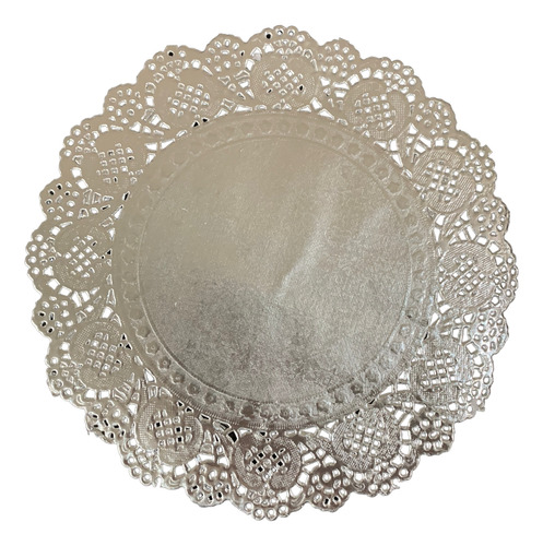 Doilies Papel Rendado Souplast  Prata 33,5 Cm Prata 100 Und