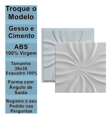 Forma De Abs Pra Gesso 3d E Cimento Molde Para Revestimento