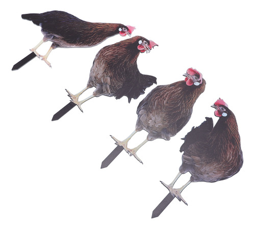 Estacas De Gallina Para Decoración De Gallinas, 4 Unidades,