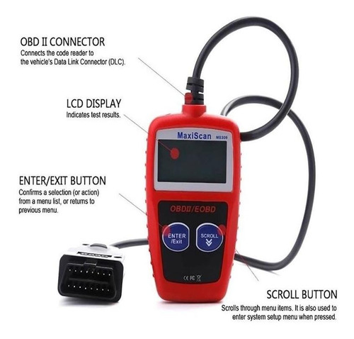 Scanner Automotivo Ms309 Leitor Codigos Obd2 Autel Maxi Scan