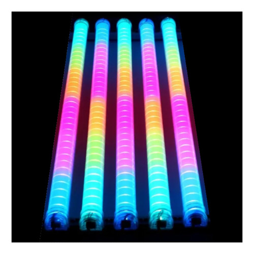 Pack 5 Tubo Led Color 1 Metro Rgb Extensible 220v Enchufe 