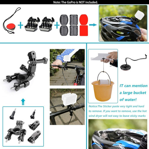 Imagen 7 de 8 de Kit De Accesorios 62 En 1 Para Gopro8 Hero 9/8/7/6/5/4