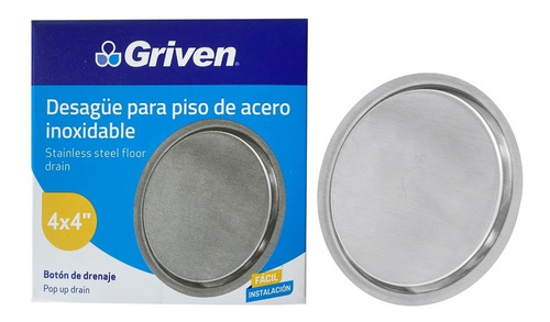 Rejilla Desague Redonda Acero/inox Push Buttom Griven