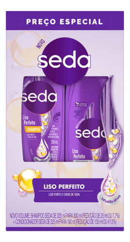 Kit Seda Liso Perfeito Shampoo 300ml + Condicionador 190ml