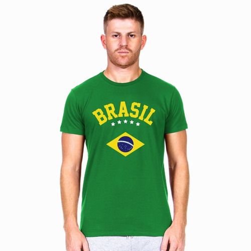 Camiseta Brasil Verde Amarela Torcedor Copa Do Mundo