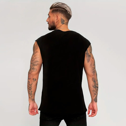 Regata Oversized Machão Masculina Lisa Estilosa Preta New