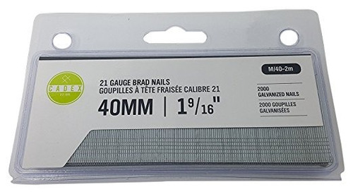 Cadex 21 Gauge Brad Nails M / 40-2m Galvanizado, 1-9 / 16 Pu