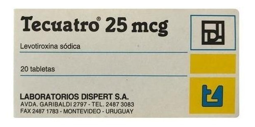Tecuatro 25mcg X 20 Comprimidos - T4 Levotiroxina