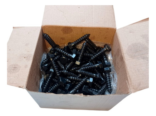 Tirafondo Hexagonal Negro 1/4x1 1/2 100-und